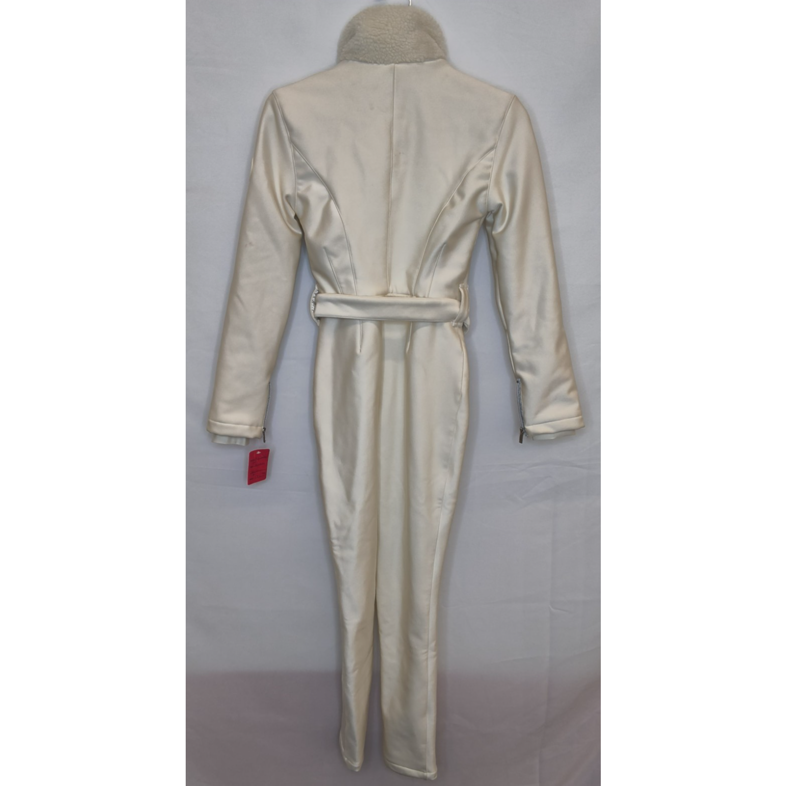 My Sunday Ski One Piece Snow Suit Women's Size S Ivory Belted #W4793 — image 3 of 8